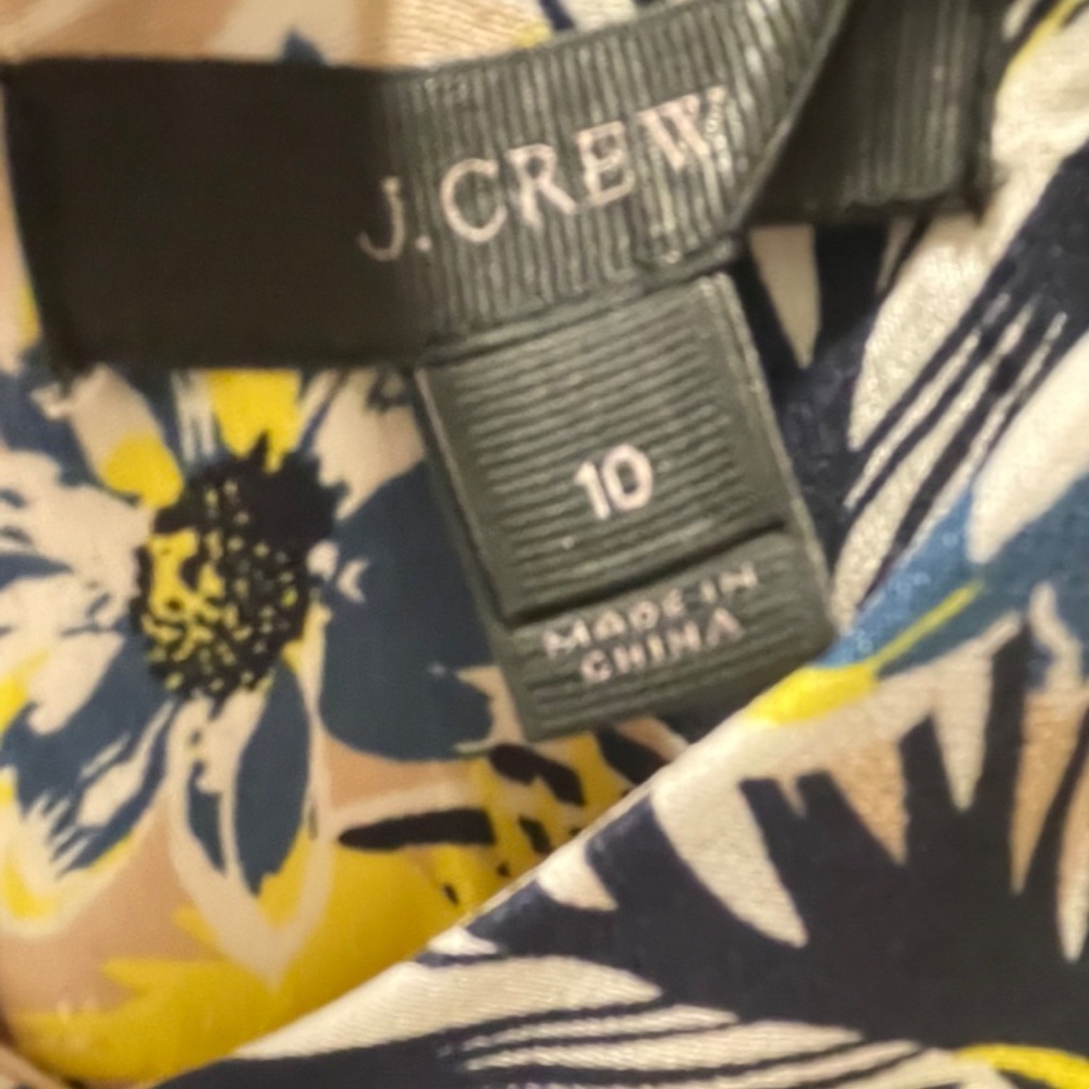 J.Crew Sleeveless Floral Sheath Dress - Yellow - Navy - Size 10 - Picture 9 of 10